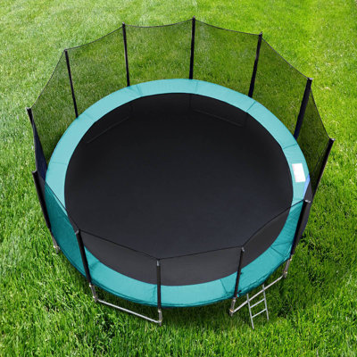 Newacme LLC Upgraded Double-Sided Trampoline Pad, Replacement Safety Spring Cover Round, Waterproof Tear-Resistant, No Hole For Pole