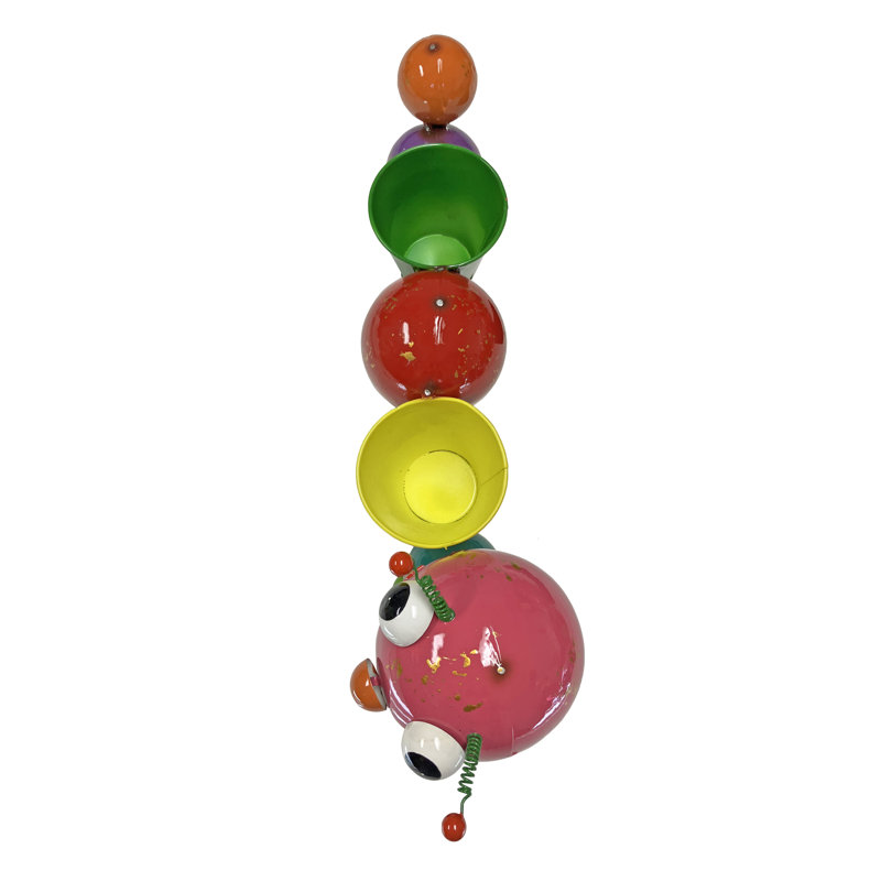 Kayle Handmade Metal Caterpillar Pot Planter, Multicolor
