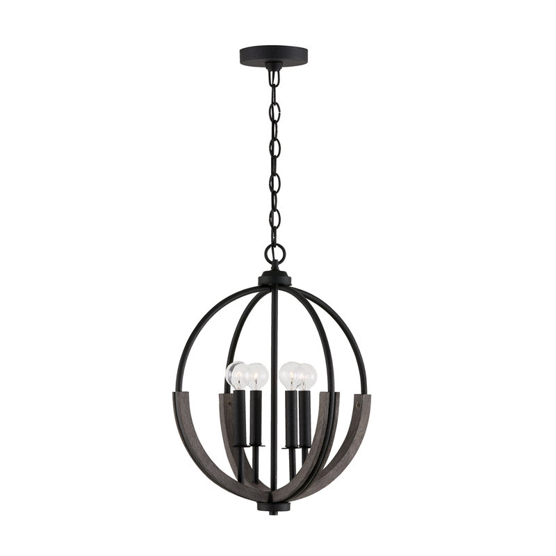 Arees 4 - Light Matte Black Sphere Pendant