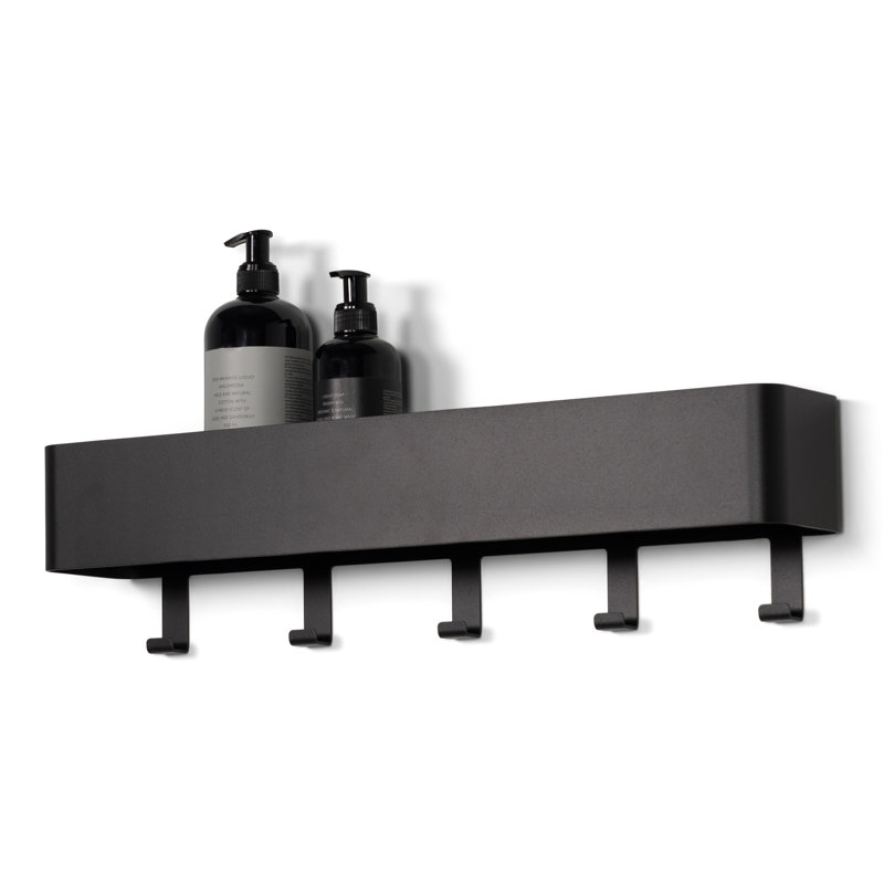 MULTI Steel Wall 5 - Hook Wall Mounted Coat Rack, Black