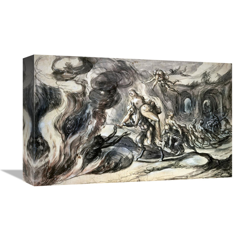" Eurydice In Hell ", 10" H x 16" W x 2" D
