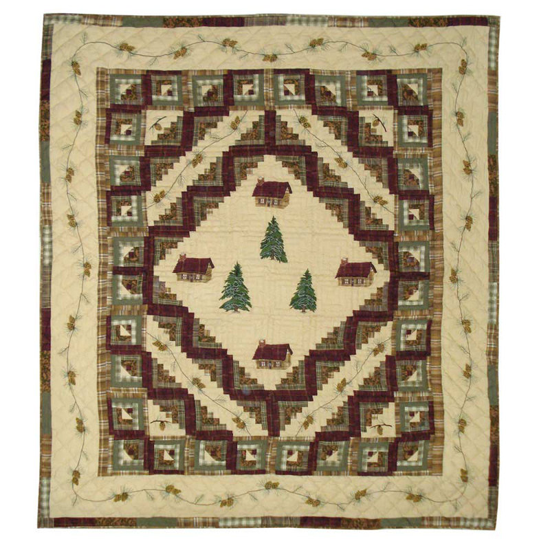 Farmhouse / Country Cotton Floral Quilt, Twin Quilt