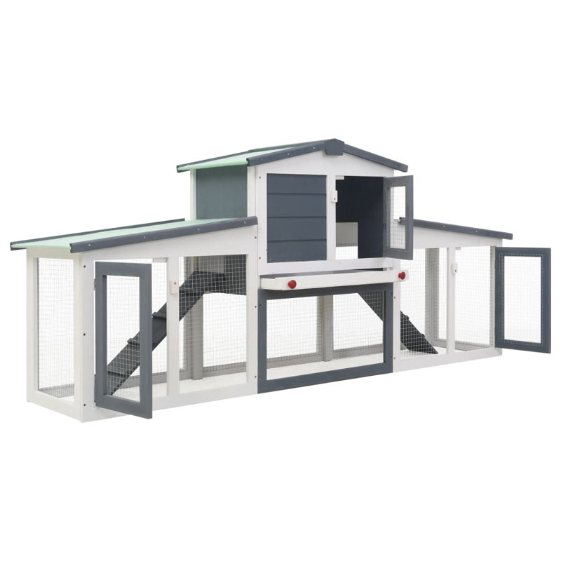 Ludgershall Weather Resistant Rabbit Hutch, Grey/White