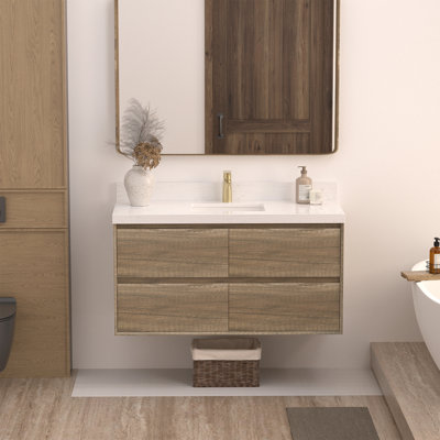 Meuble-lavabo flottant 48 po avec lavabo Tiberiu