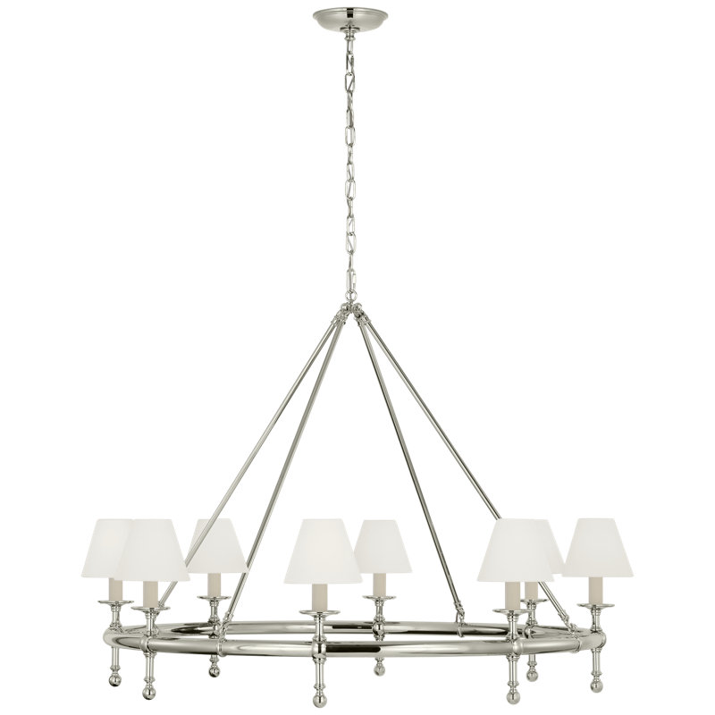 Classic 8 - Light Chandelier, Polished Nickel