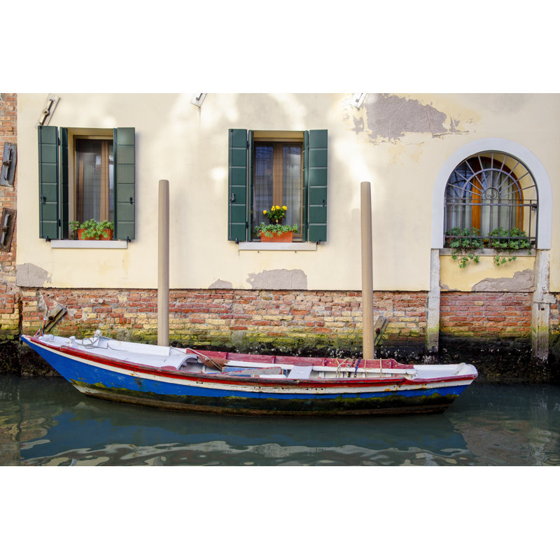 Venice Workboats II by Laura DeNardo - Photograph, 81cm H x 122cm W, Black Floater Framed