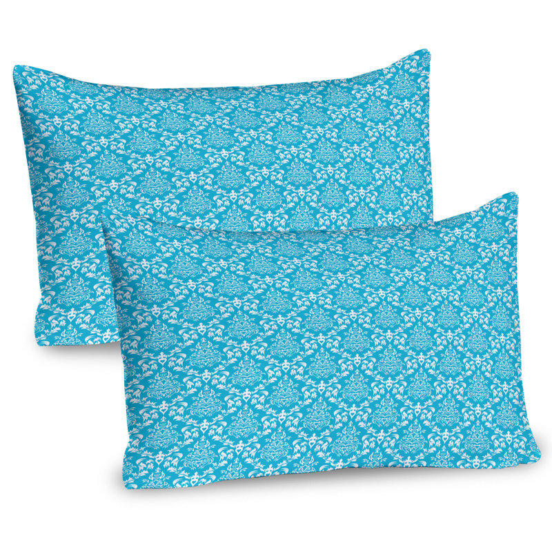 Ensemble de 2 taies décoratives bleu vif et blanc Ambesonne, H 20 po x l 26 po