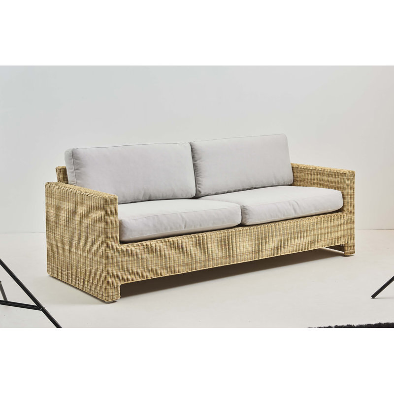 Sixty Outdoor 3-Seater Sofa, Sailcloth Seagull Geometric Sunbrella® Basketweave