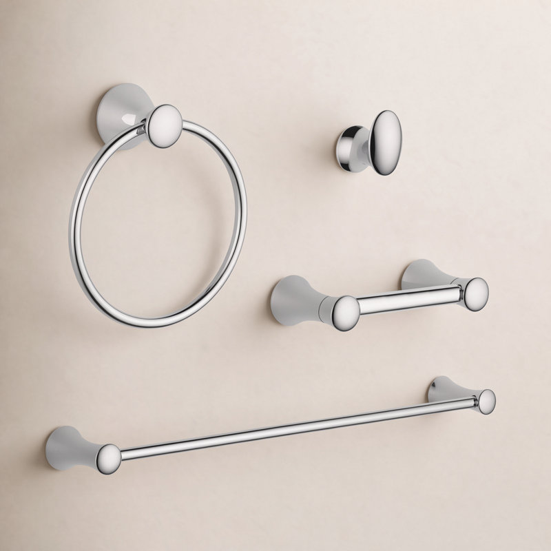 Lahara 4-Piece Bathroom Hardware Set, Chrome