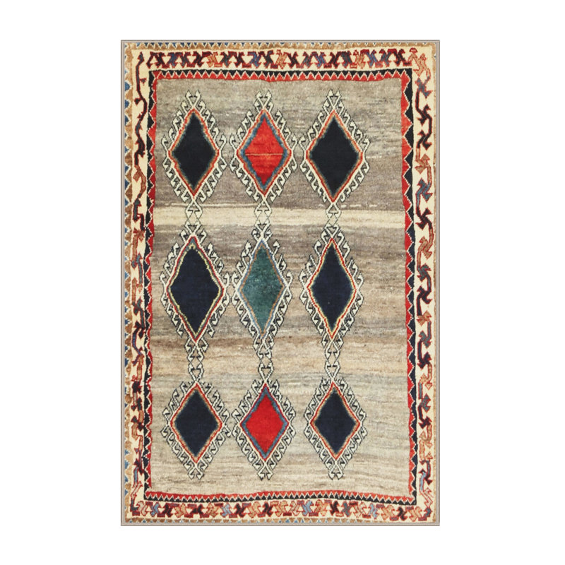 Tapis beige / rouge / vert Mulay, Rectangle 5 pi x 7 pi
