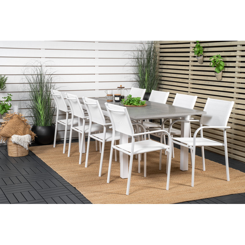 Jayesh 8 - Person Patio Dining Set with Extendable Rectangular Table