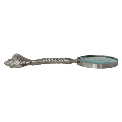 Cast Aluminum Magnifying Glass With Shell-Shaped Handle