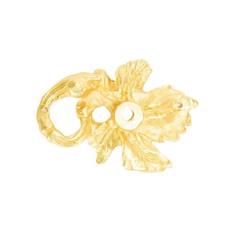 Single grape leaf & vine escutcheon in Chalice, Gold