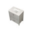 Meuble-lavabo autoportant de 30 po avec lavabo, comptoir en marbre d'ingénierie de Carrare avec lavabo rectangulaire encastré en céramique, grande porte de rangement à fermeture en douceur, structure en bois massif-650859078