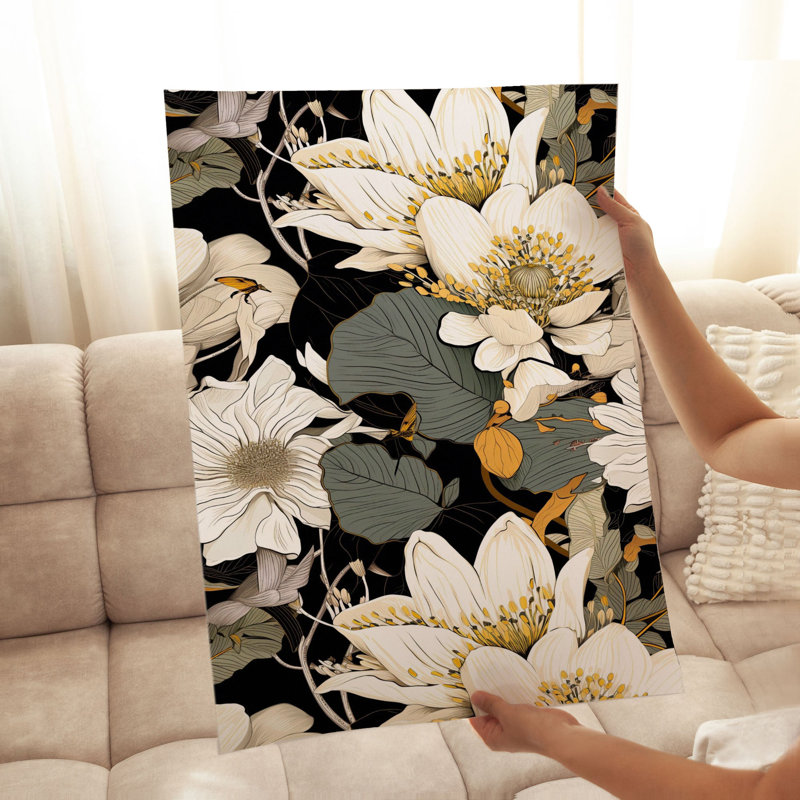 «Floral Luxe Flowers VI», reproduction d'art moderne sans cadre, H 7 po x l 5 po