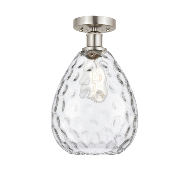 Oceanne Glass Semi Flush Mount, Brushed Satin Nickel