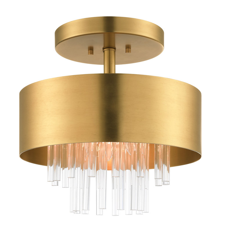 Semi Flush Mount, Natural Brass