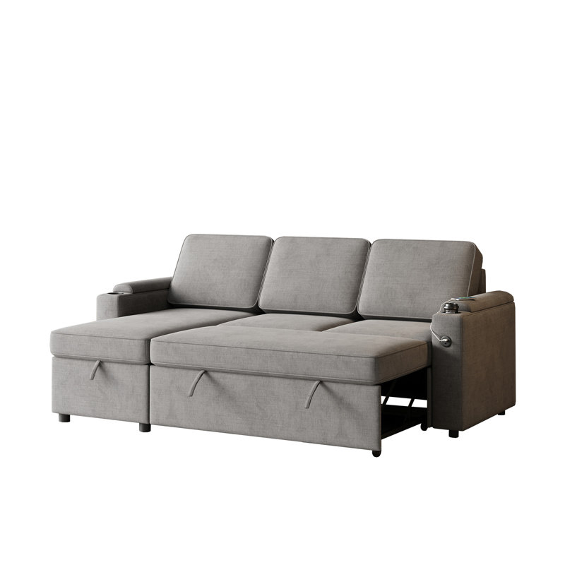 MH85.8" Sleeper Sofa, Dark Gray Fabric