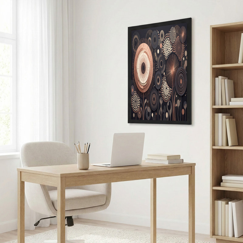 Toile abstraite Mid-Century, H 20 po x l 30 po