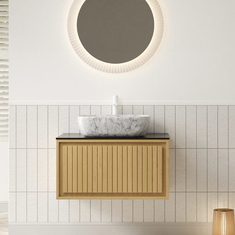 Linda 30" Wall-Mounted Bathroom Vanity with Ceramic Basin & Drawer