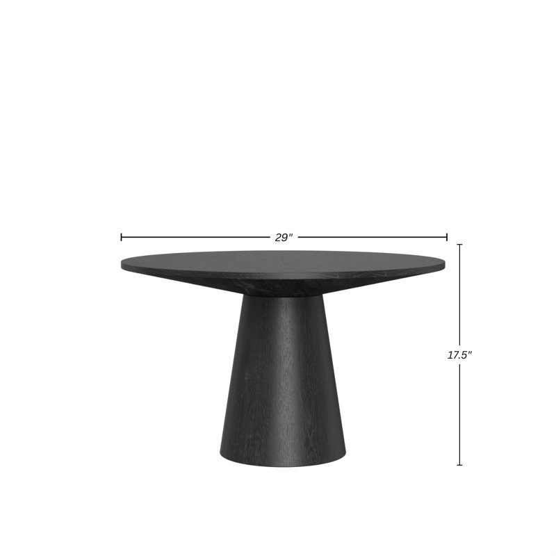 Astraea Single Coffee Table, 17.5" H x 29" L x 29" W, Black