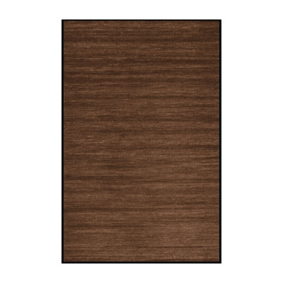 Machine Washable Solid Brown Area Rug