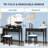 Vanity Table Stool Set with Large Tri-folding Lighted Mirror-315169457