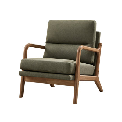 Salma 25.59" W Linen Blend Upholstered Armchair