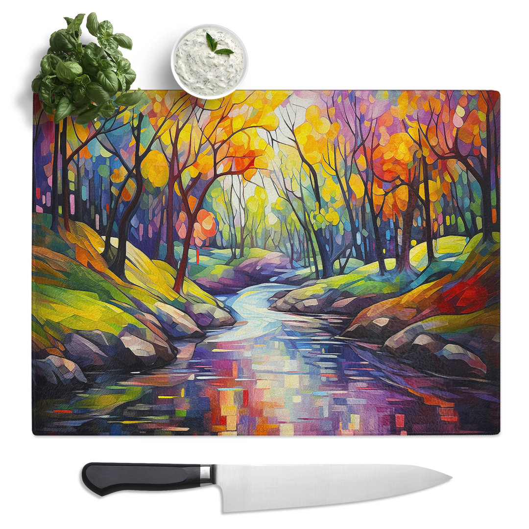 Stream Orphism No.2  Glass Chopping Board