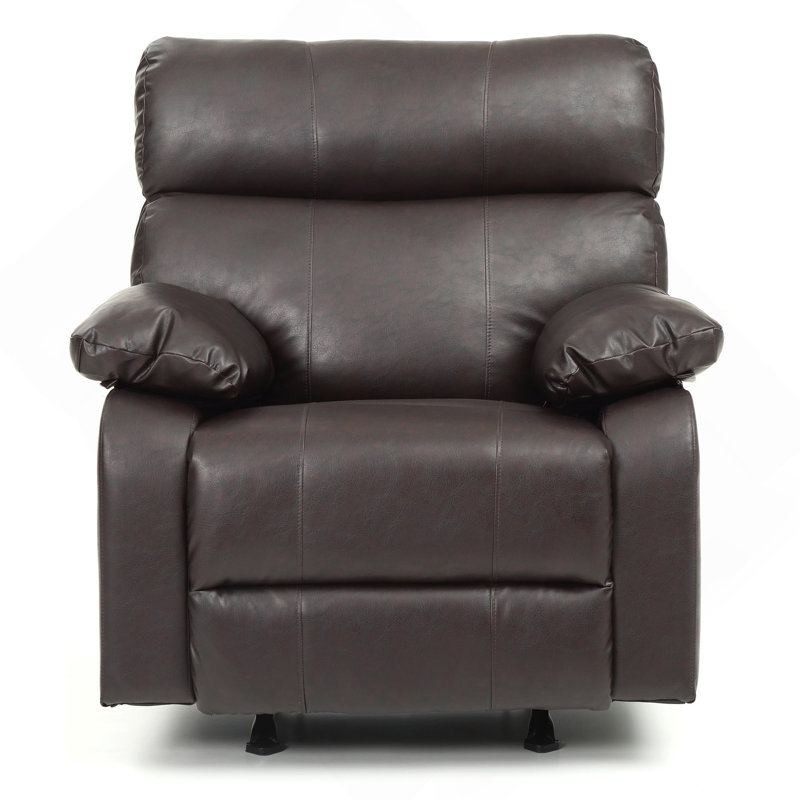 Furniture Manny G533-RC Rocker Recliner, Dark Brown Faux Leather