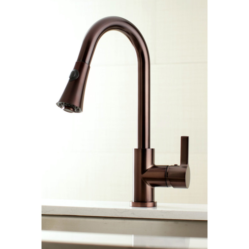 Kingston Brass Continental Single-Handle Pull-Down Kitchen Faucet, Oil Rubbed Bronze