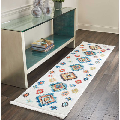 Tapis blanc / brun / bleu Southwestern