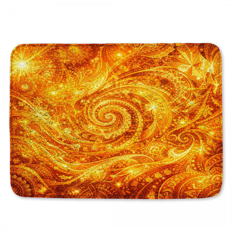 Tapis de bain Golden Swirling, L 34 po x L 21 po