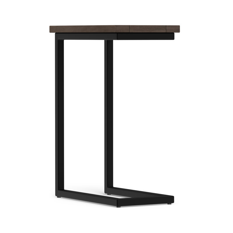Table d'appoint Moreland, H 24 po x l 18 po x P 10,2 po, Noyer brun, Noir