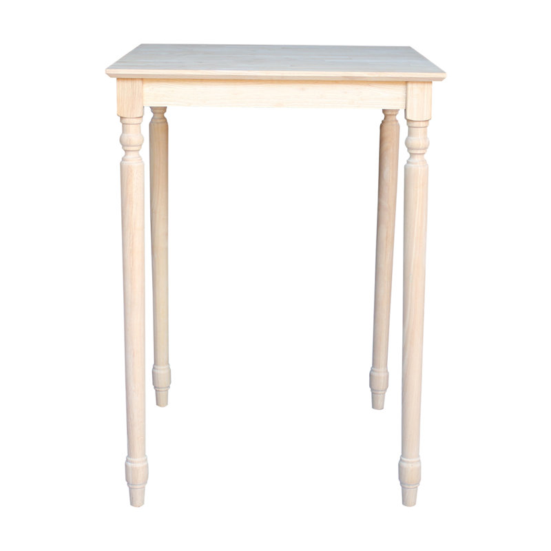 Turned Unfinished Solid Wood Dining Table, 42" H x 30" L x 30" W