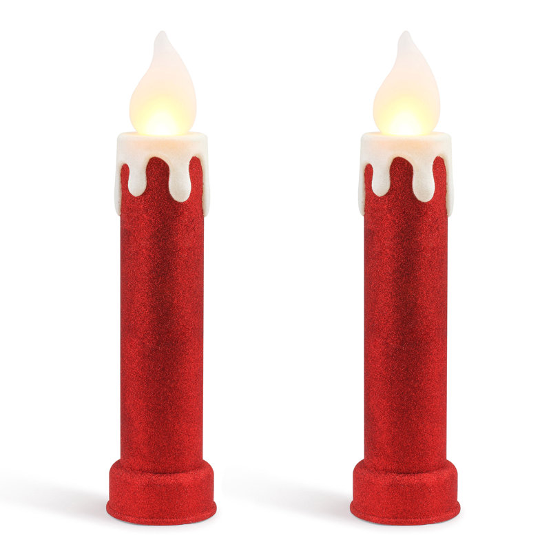 Outdoor 24" Blow Mold Candles, Red