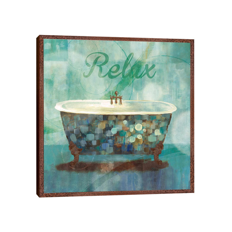 Relax by Nan - Print on Canvas, Classic Brown Wood Framed, 45.72 cm H x 45.72 cm W x 3.175 cm D