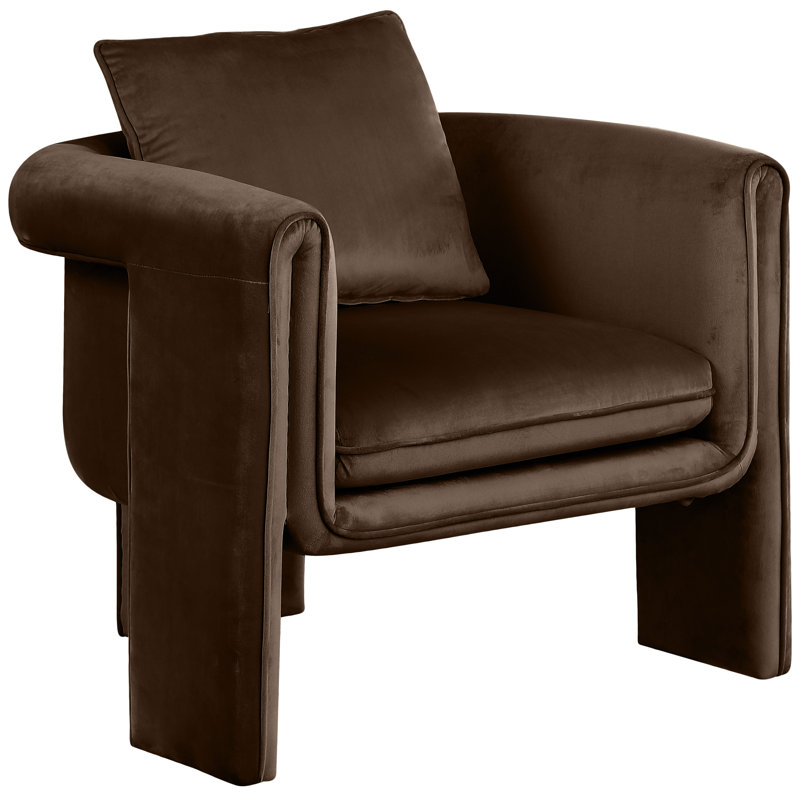 Hyang Velvet Armchair, Brown Velvet