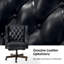 Heeg Genuine Leather Swivel And Rocking Office Chair With Solid Wood Base-108582112
