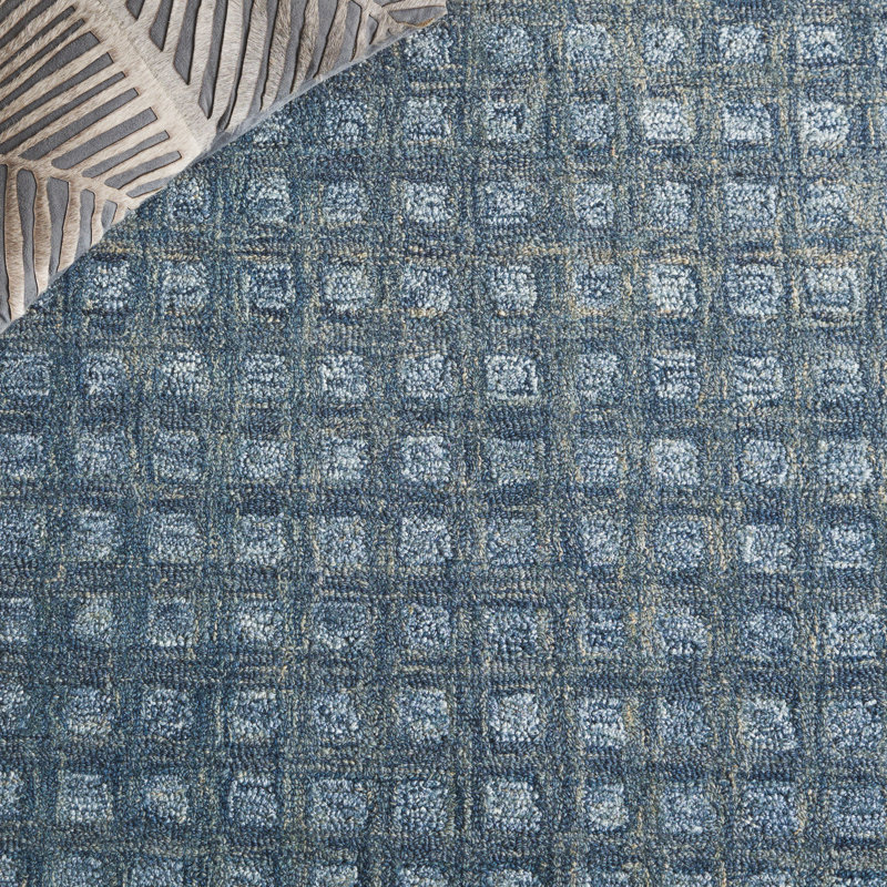 Talion Hand Tufted Wool And Jute Pile Performance Geometric Rug, Rectangle 5' x 8'