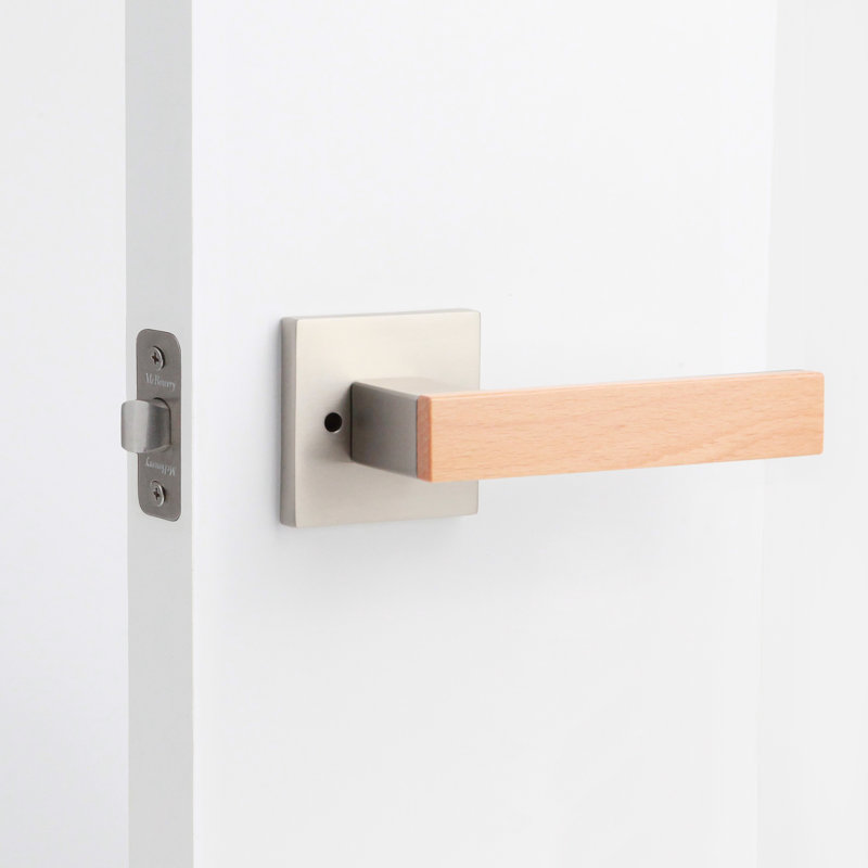 Poignée de porte Summit en nickel satiné / salle de bain / garde-robe moderne (intimité / passage) Summit, Droite