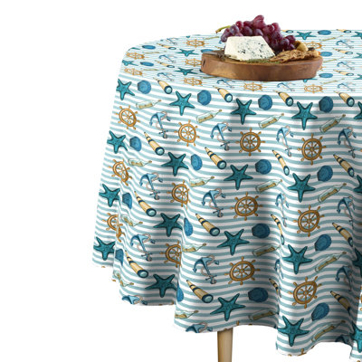 Battige At Sea Stripe Round Tablecloth