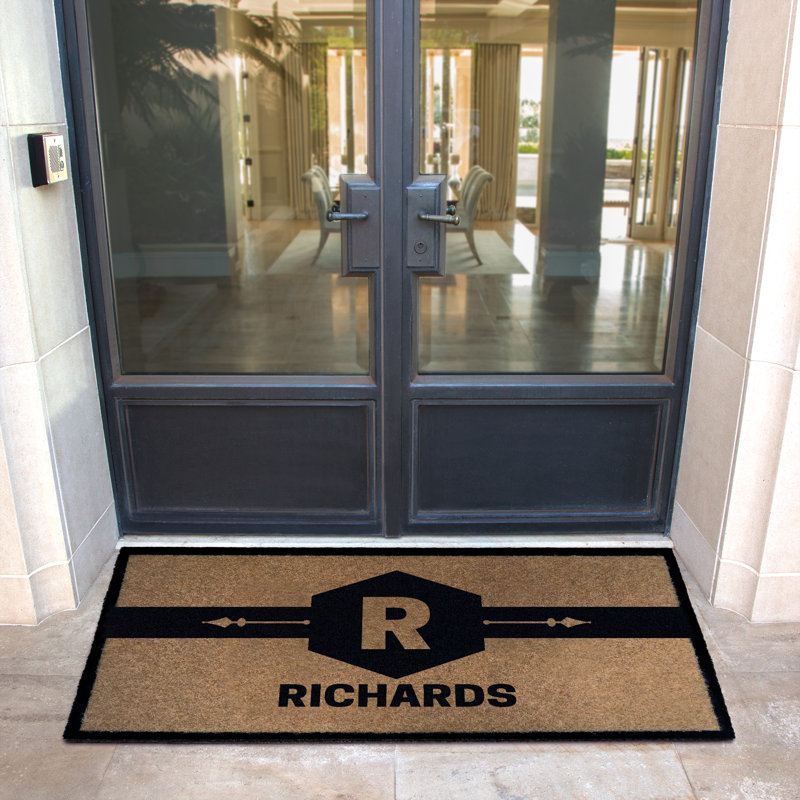 Tapis d'entrée en caoutchouc antidérapant Boynton 60 po x 36 po, Oui, Brun clair, H 36 po x l 72 po