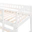 Lit simple au-dessus d'un lit superposé, conception de couleur blanche, glissade et fonctionnalité, matériaux en pin massif, espace optimisé pour les chambres à coucher, décoration esthétique grise, lit de soutien de matelas à 18 lattes avec lit réversible, bois