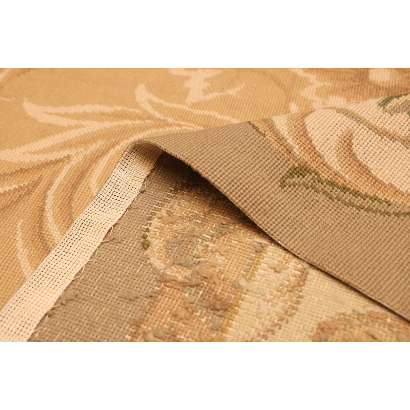 Tapisserie française kilim brun clair 9 pi 10 po x 14 pi 2 po