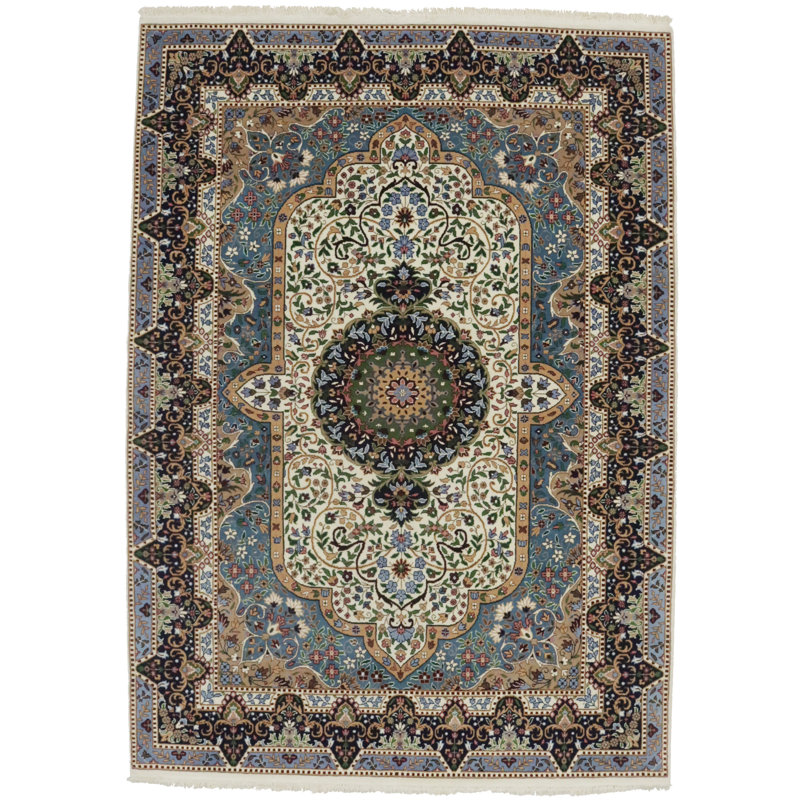 Tapis bleu / vert / jaune