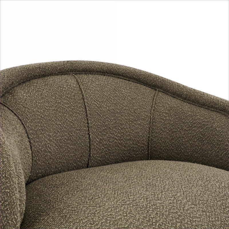 Fauteuil d'appoint courbé simple capitonné Boucle, Vert riche