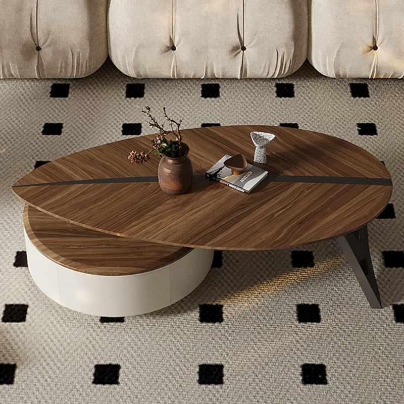 Modern minimalist leaf-shaped coffee table