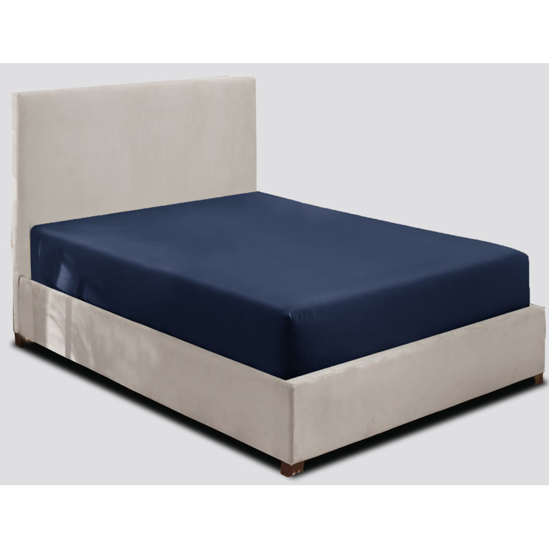 Javiyon Flannel Brushed Fitted Sheet, Double, Navy
