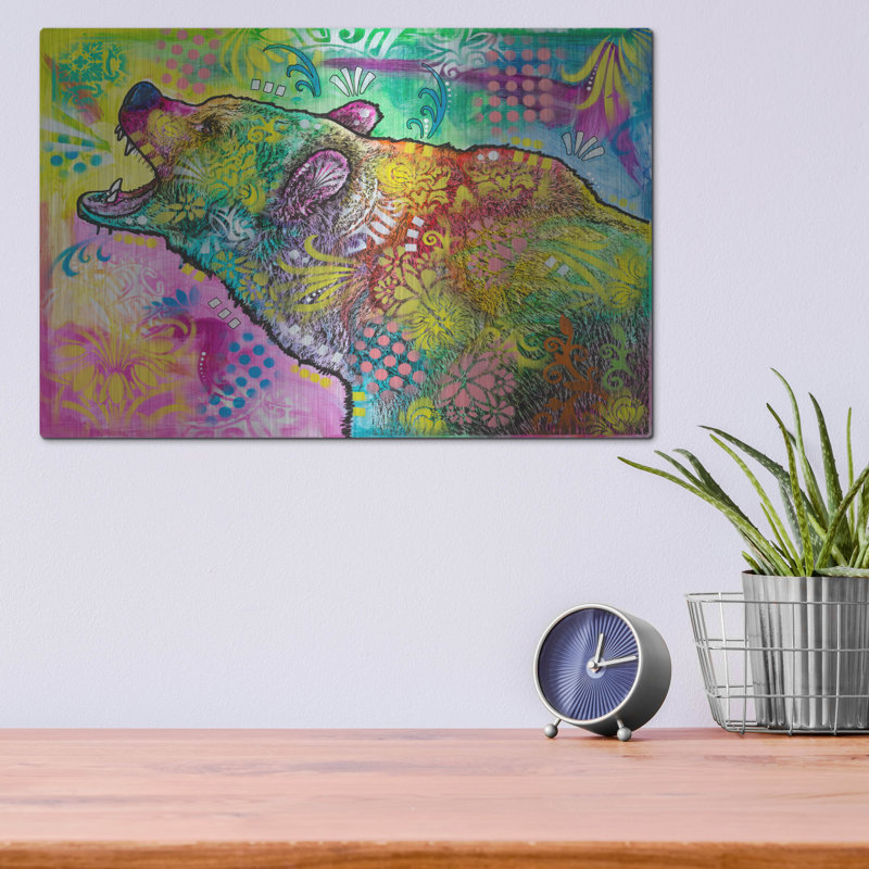 Luxe métal Art «Primal Roar» par Dean Russo Métal W «Primal Roar» par Dean Russo, H 12 po x l 16 po